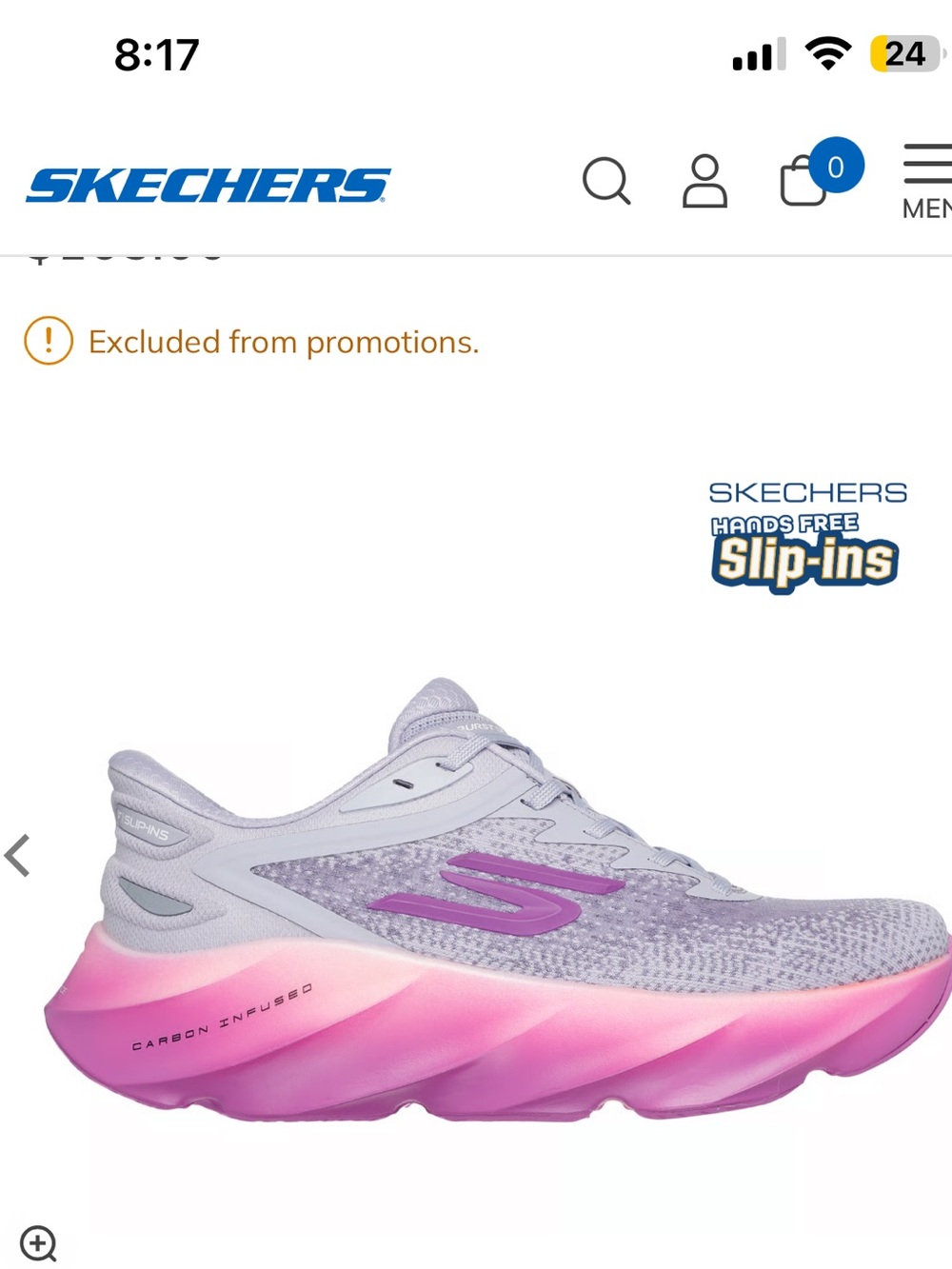 Skechers Women's Athletic Slip-On Sneakers in Lavender and Pink